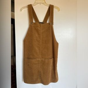 Zara Tan Corduroy Overall Dress